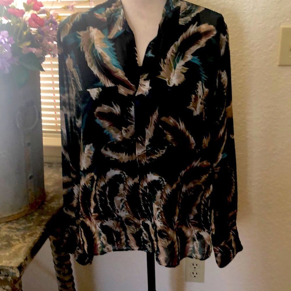 W118 by Walter Baker Sheer Feather Blouse